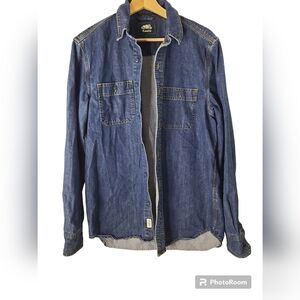 ROOTS unisex denim button up shirt- Size small